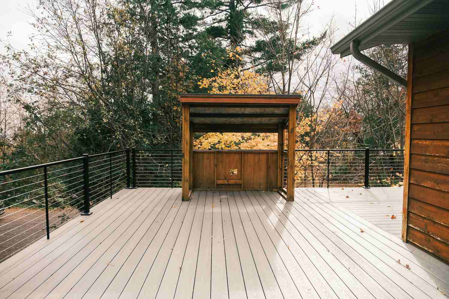 Covered Deck Section — Natural Wood Tones